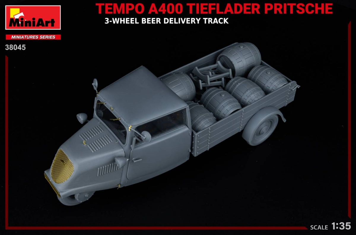 MiniArt 38045 TEMPO A400 TIEFLADER PRITSCHE CAMION DE LIVRAISON DE BIÈRE À 3 ROUES 1/35 – image 16