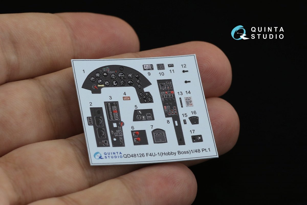Quinta Studio QD48126 F4U-1 Corsair (Birdcage) 3D-Printed &amp;amp; coloured Interior on decal paper (Hobby Boss) 1/48 – Bild 11