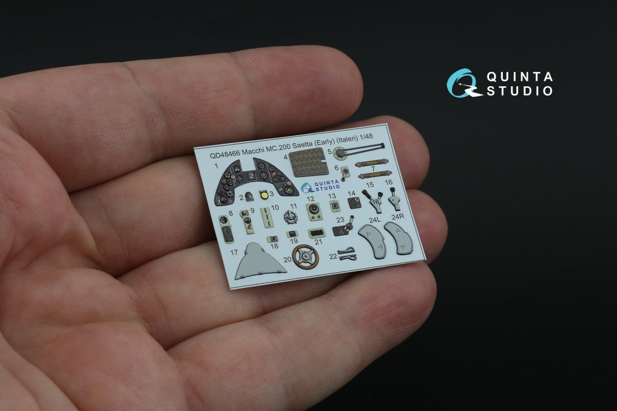 Quinta Studio QD48466 Macchi MC.200 Saetta (Early) 3D-Printed colored Interior on decal paper (Italeri) 1/48 – image 4
