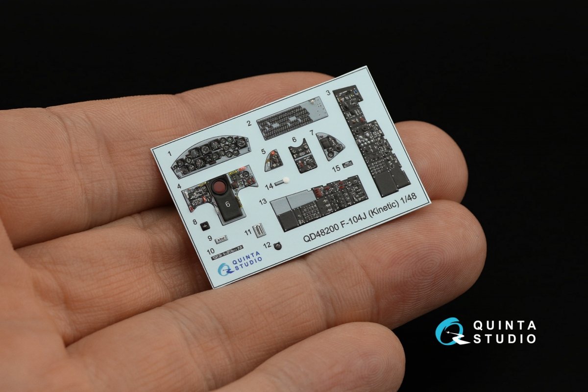 Quinta Studio QD48200 F-104J 3D-Printed &amp;amp; coloured Interior on decal paper (for Kinetic ) 1/48 – immagine 9
