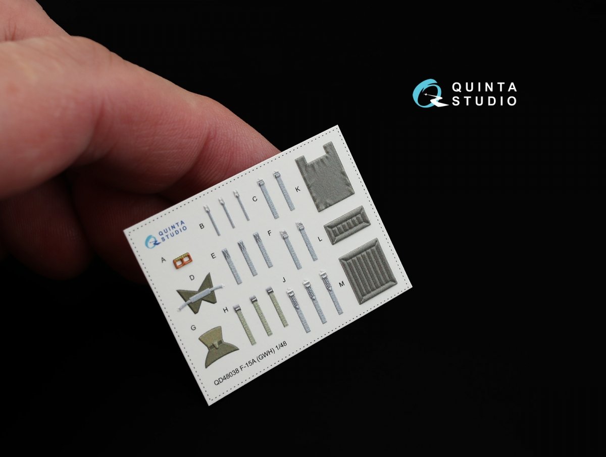 Quinta Studio QD48038 F-15A 3D-Printed &amp;amp; coloured Interior on decal paper (for GWH kit) 1/48 – immagine 8