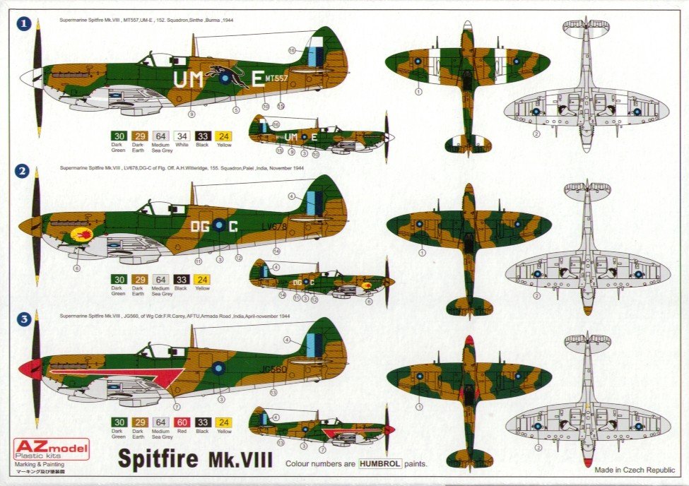 AZ Model AZ7378 Spitfire Mk.VIII RAF 1/72 – zdjęcie 2