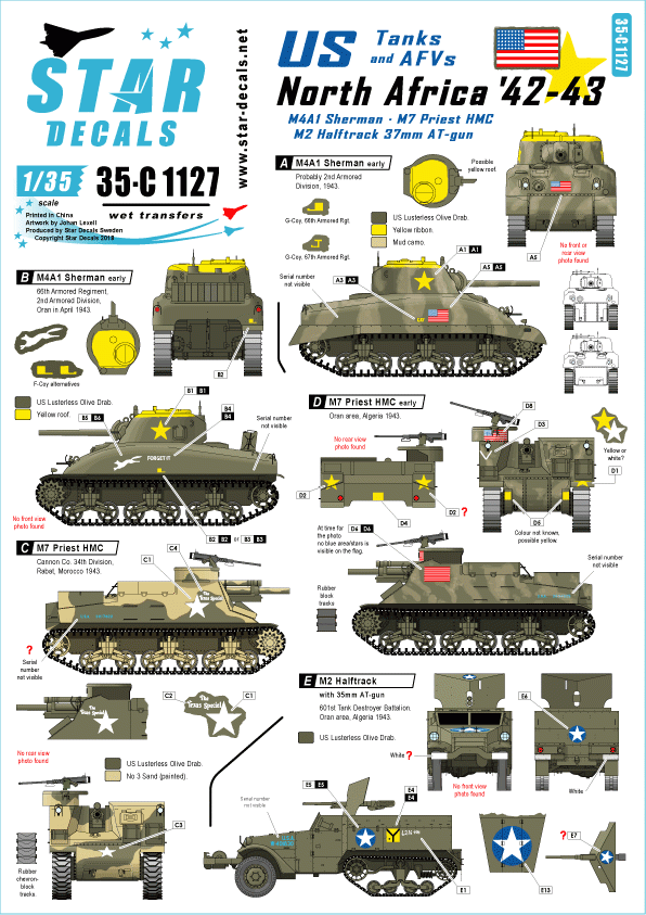 Star Decals 35-C1127 US tanks & AFVs in North Africa 1942-43 1/35