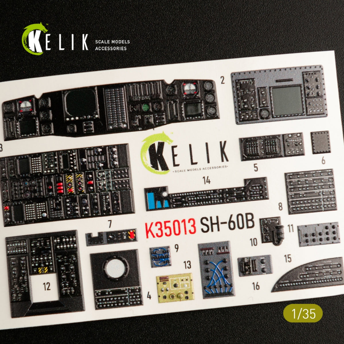 KELIK K35013 SH-60B INTERIOR 3D DECALS FOR KITTY HAWK KIT 1/35 – Bild 2