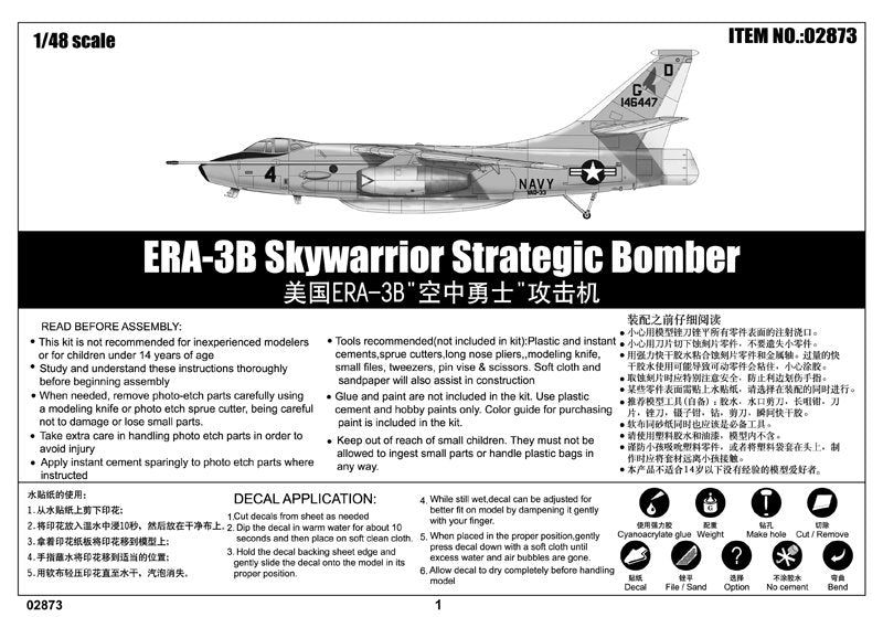 Trumpeter 02873 ERA-3B Skywarrior Strategic Bomber – immagine 2