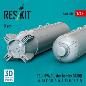RESKIT RS48-0514 CBU-89A cluster bombs GATOR (4 pcs) (3D Printed) 1/48 – immagine 3