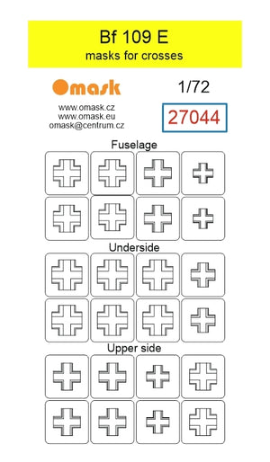 Omask 27044 Bf 109 E masks for crosses 1/72