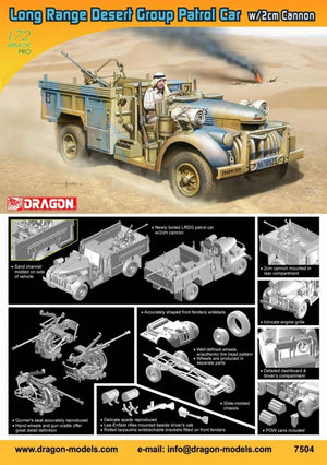 Dragon 7504 Long Range Desert Group Patrol Car with 2cm Cannon 1/72 – Bild 2