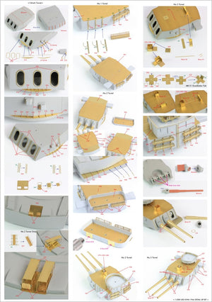 Pontos 23004F1 USS BB-61 Iowa 1944 Ensemble de détails (Pont en bois teinté teck) (1/200) – image 33
