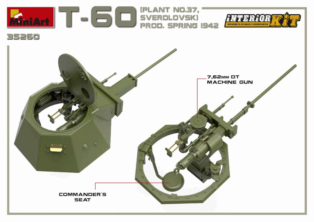 MiniArt 35260 T-60 PLANT N.37, SVERDLOVSK PROD. SPRING 1942. INTERIOR KIT 1/35 – zdjęcie 16