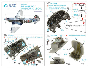 Quinta Studio QD48299 Yak-9T/DD 3D-Printed &amp;amp; coloured Interior on decal paper (Modelsvit) 1/48 – zdjęcie 6