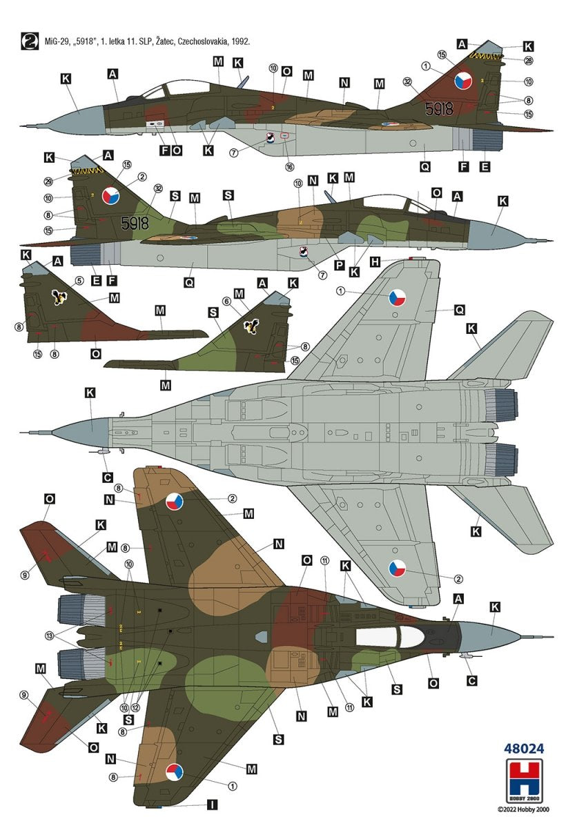 Hobby 2000 48024 MiG-29 Force aérienne tchèque et slovaque (ACADÉMIE + CARTOGRAF + MASQUE) 1/48 – image 5