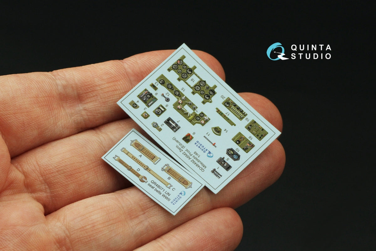 Quinta Studio QD48492 A6M2 Zero Mitsubishi Production 3D-Printed coloured Interior on decal paper (Eduard) 1/48 – Bild 3