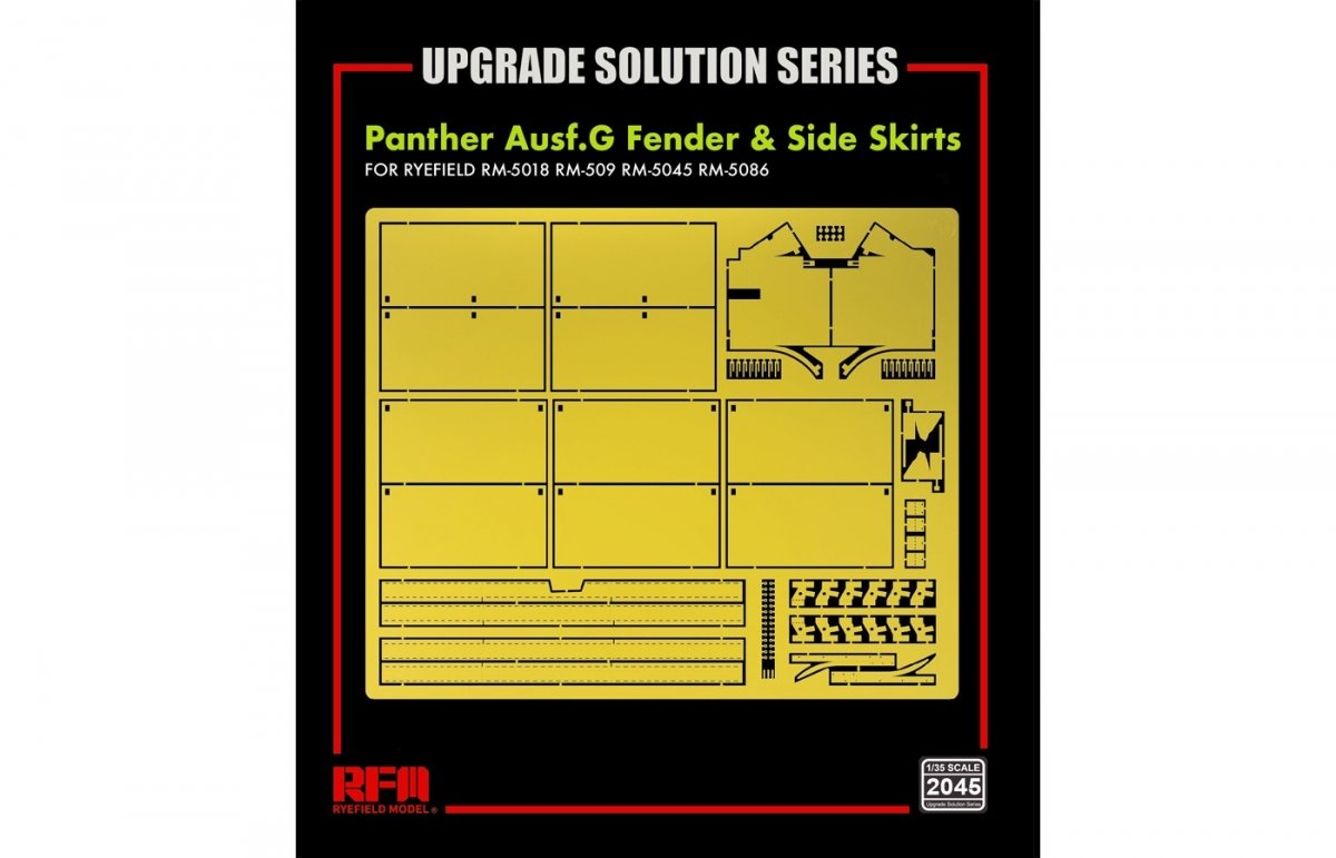 Rye Field Model 2045 Panther Ausf.G Fender &amp;amp; Side Skirt - Upgrade Solution 1/35 – imagen 2
