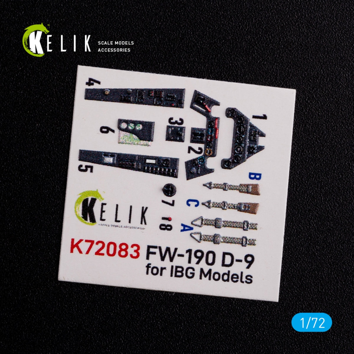 KELIK K72083 Fw 190 D-9 interior 3D decals for IBG Models kit 1/72 – immagine 3