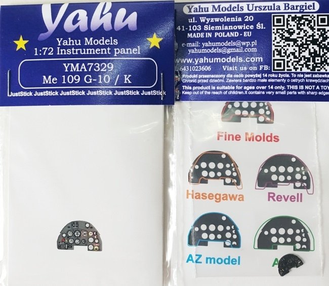 Yahu YMA7329 Me-109G-10 &amp; K AZ Maquette / Fine Molds / Hasegawa 1/72
