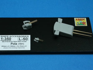 Aber 350L-50 Set of barrels 203mm x 8; 100mm x 16, 37mm x 8 for Italian Navy Pola class heavy crusies 1/350 – Bild 3