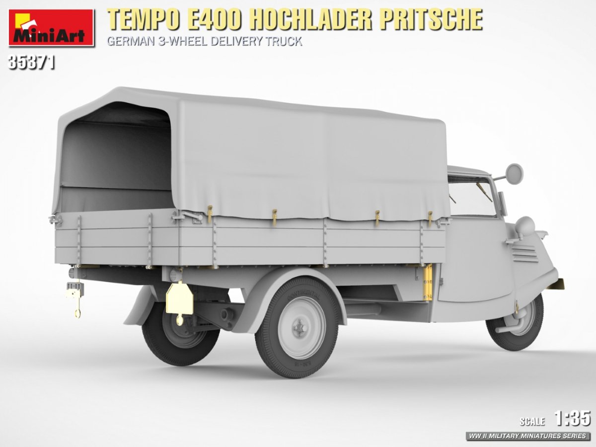 MiniArt 35371 Tempo E400 Hochlader Pritsche German 3-wheel delivery truck 1/35 – Bild 8