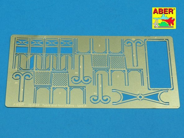 Aber 35D22 Table end four chairs - type A 1/35