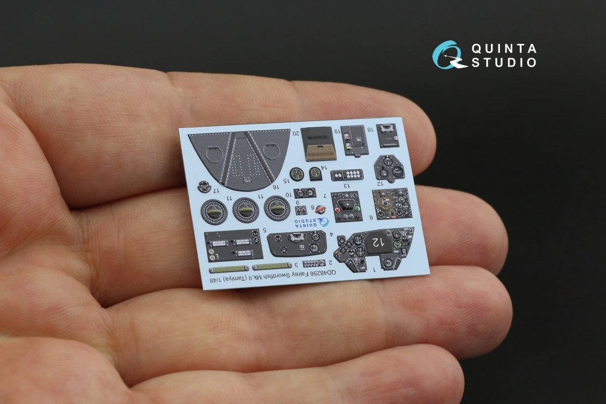 Quinta Studio QD48256 Swordfish Mk.II 3D-Printed &amp;amp; coloured Interior on decal paper ( Tamiya ) 1/48 – Bild 11