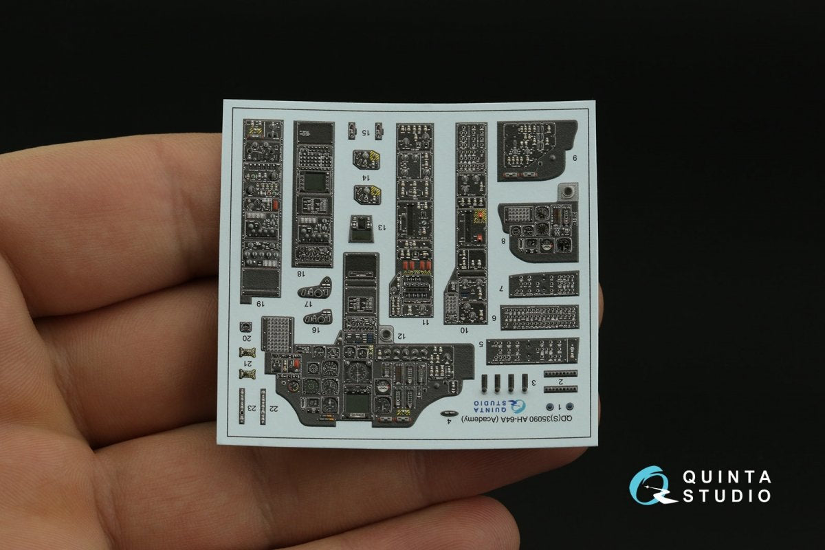 Quinta Studio QDS-35090 AH-64A 3D-Printed &amp;amp; coloured Interior on decal paper (Academy) (Small version) 1/35 – imagen 9
