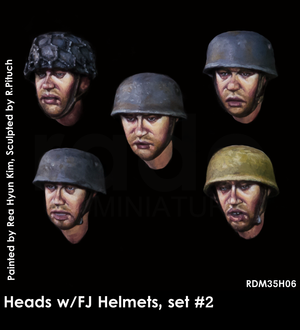 RADO Miniatures RDM35H06 Têtes avec casques FJ, lot de 2, échelle 1/35