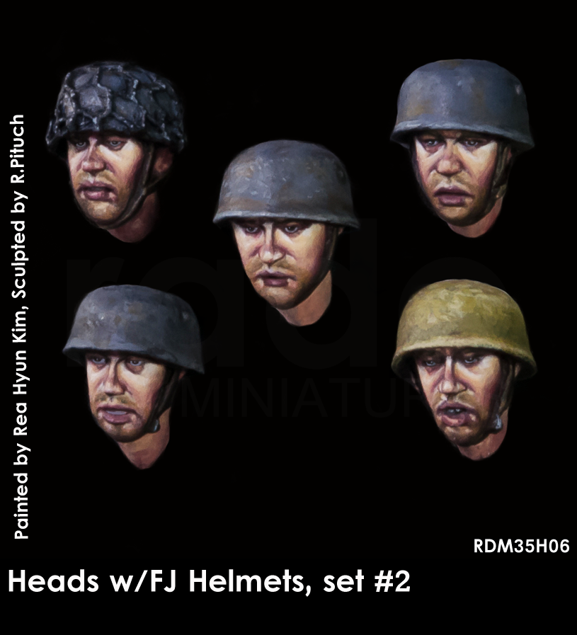 RADO Miniatures RDM35H06 Têtes avec casques FJ, lot de 2, échelle 1/35