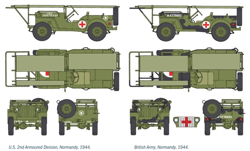 Italeri 0326 1.4 ton. 4 4 AMBULANCE JEEP 1/35 – imagen 3
