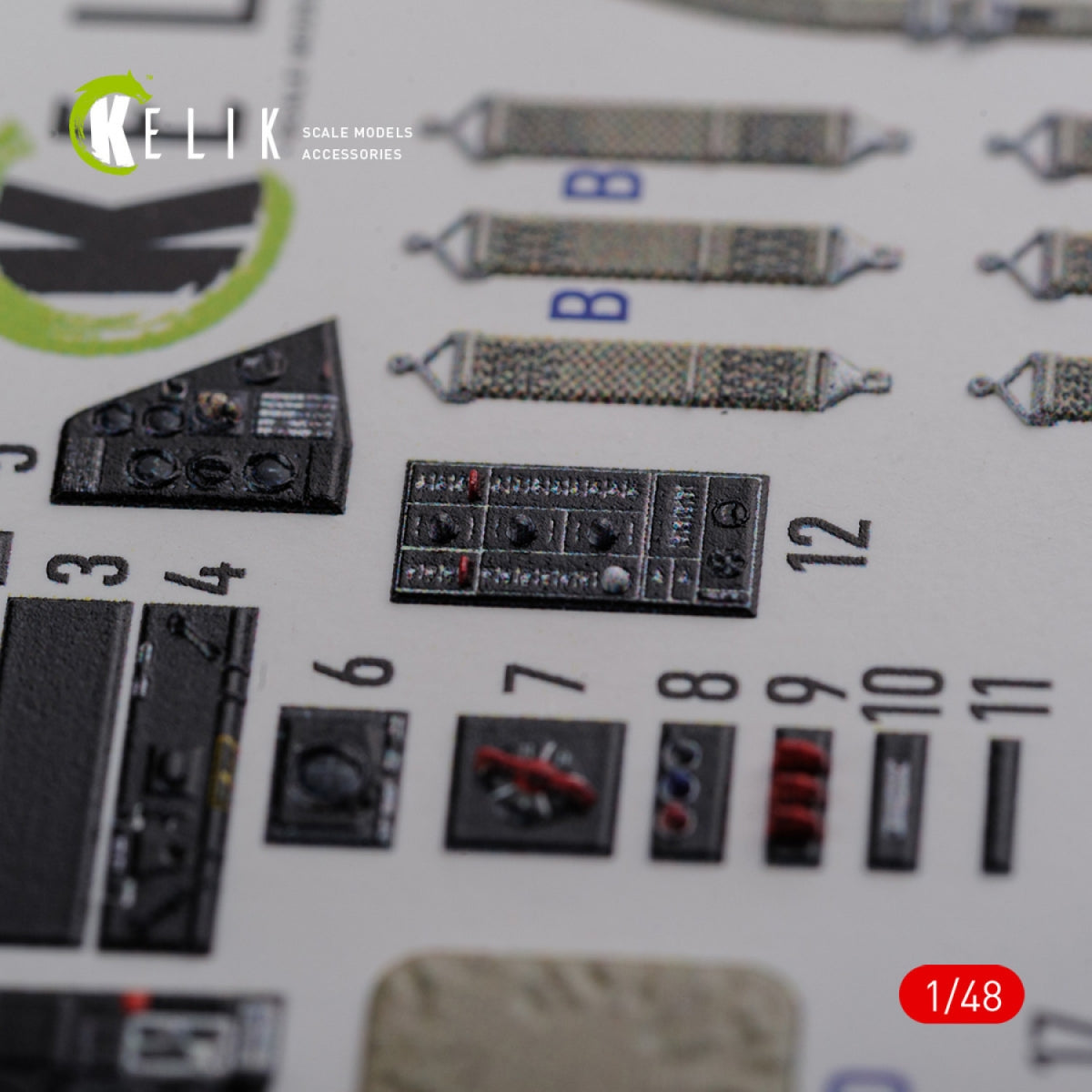 KELIK K48087 TBF-1C interior 3D decals for Academy kit 1/48 – Bild 3