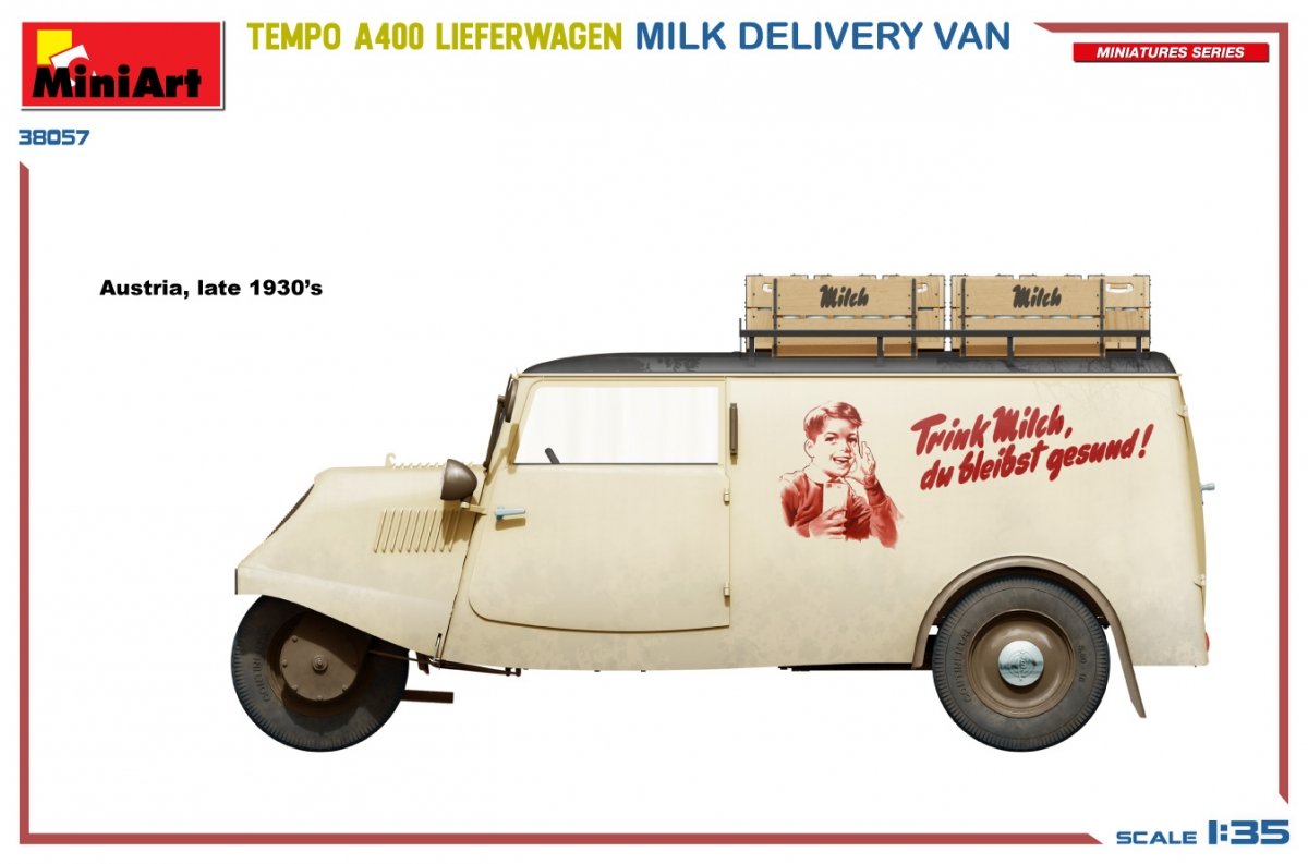 MiniArt 38057 TEMPO A400 LIEFERWAGEN. MILK DELIVERY VAN 1/35 – imagen 3
