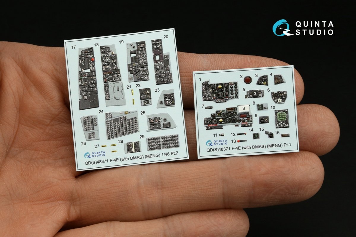 Quinta Studio QDS-48371 F-4E avec intérieur imprimé en 3D et coloré DMAS sur papier décalcomanie (Meng) (Petite version) 1/48 – image 4