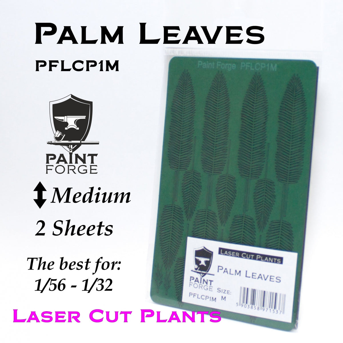 Paint Forge PFLCP1M Laser Cut Plants PALM LEAVES 1M