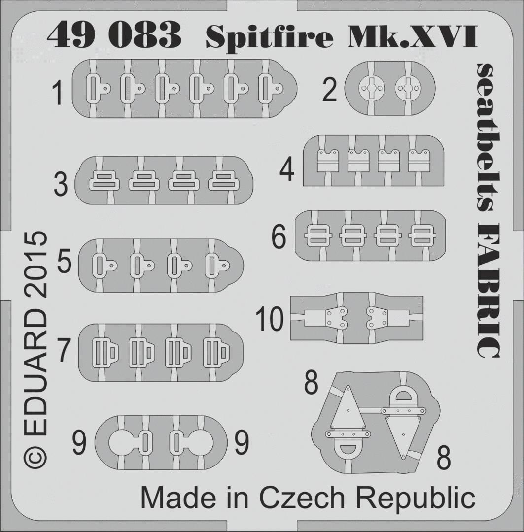 Eduard 49083 Spitfire Mk. XVI seatbelts FABRIC 1/48 EDUARD – Bild 2