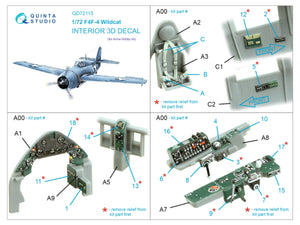 Quinta Studio QD72115 F4F-4 Wildcat 3D-Printed coloured Interior on decal paper (Arma Hobby) 1/72 – zdjęcie 2