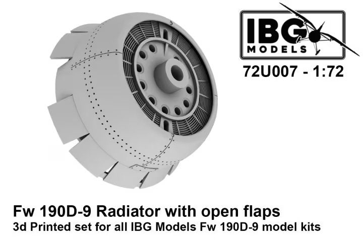 IBG 72U007 Fw 190D-9 Radiator with open flaps 3D printed set 1/72