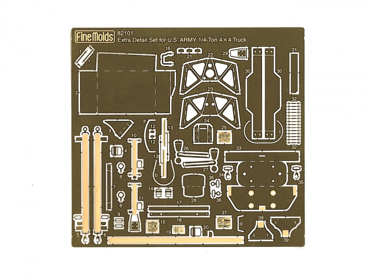 Fine Molds 82101 Extra Detail Set for US Army 1/4-ton 4x4 Truck 1/20