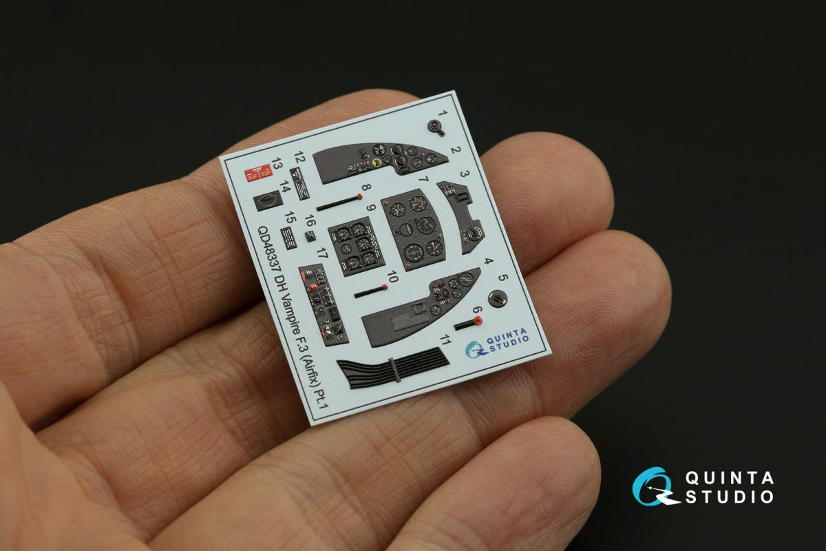 Intérieur coloré imprimé en 3D sur papier décalcomanie Quinta Studio QD48337 DH Vampire F.3 (Airfix) 1/48 – image 5