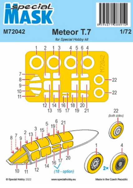 Special Hobby M72042 Meteor T Mk.7 mask SPH 1/72