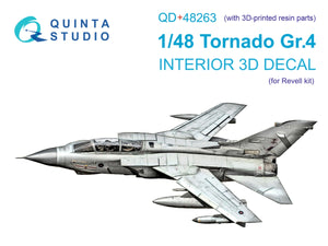 Quinta Studio QD+48263 Tornado GR.4 3D-Printed &amp;amp; coloured Interior on decal paper (Revell) (with 3D-printed resin parts) 1/48