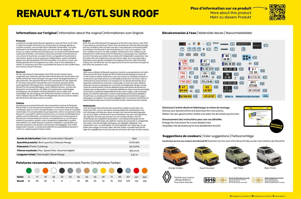 Heller 58704 Renault 4 TL/GTL Sun Roof - Starter Kit 1/24 – Bild 4