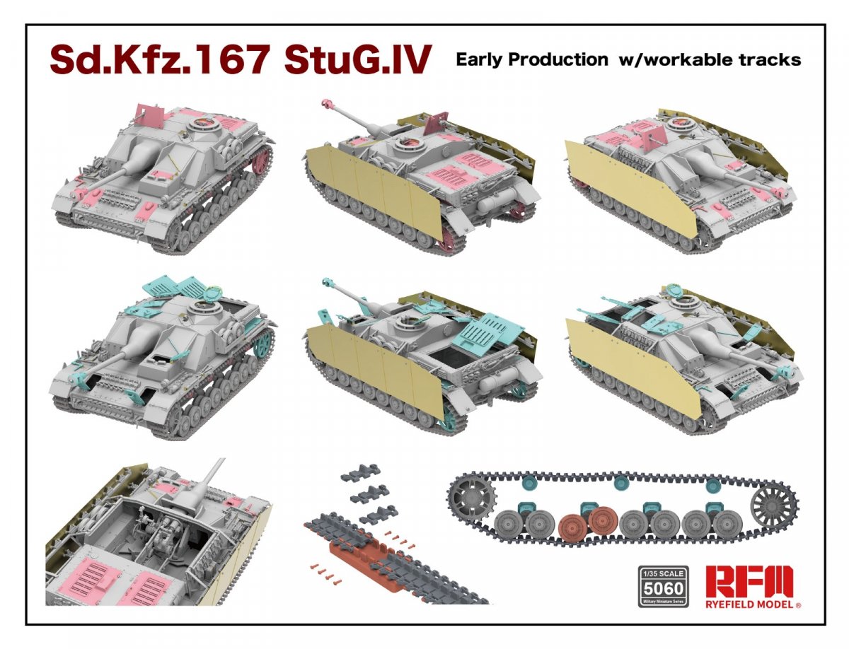Rye Field Model 5060 Sd.Kfz.167 StuG.IV Early Production w/workable track links 1/35 – zdjęcie 2