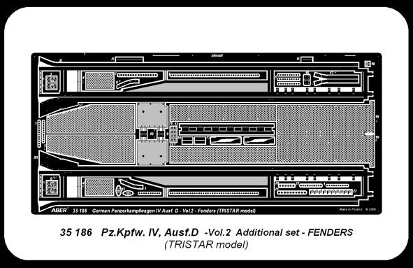 Aber 35186 German medium tank Pz.Kpfw. IV, Ausf. D - vol. 2 - additional set - fenders 1/35 – zdjęcie 4