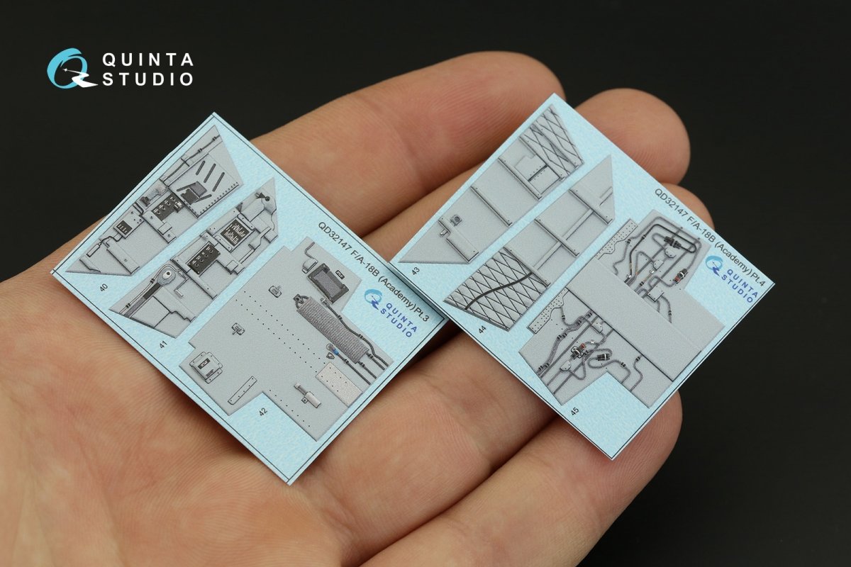 Quinta Studio QD32147 F/A-18B 3D-Printed &amp;amp; coloured Interior on decal paper (Academy) 1/32 – immagine 5