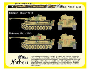 Dragon 6328 WWII German Pz.Kpfw.VI Tiger I Early Production 501 abt Operation Ochsenkopf 1/35 – immagine 7