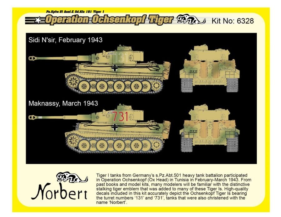 Dragon 6328 WWII German Pz.Kpfw.VI Tiger I Early Production 501 abt Operation Ochsenkopf 1/35 – immagine 7