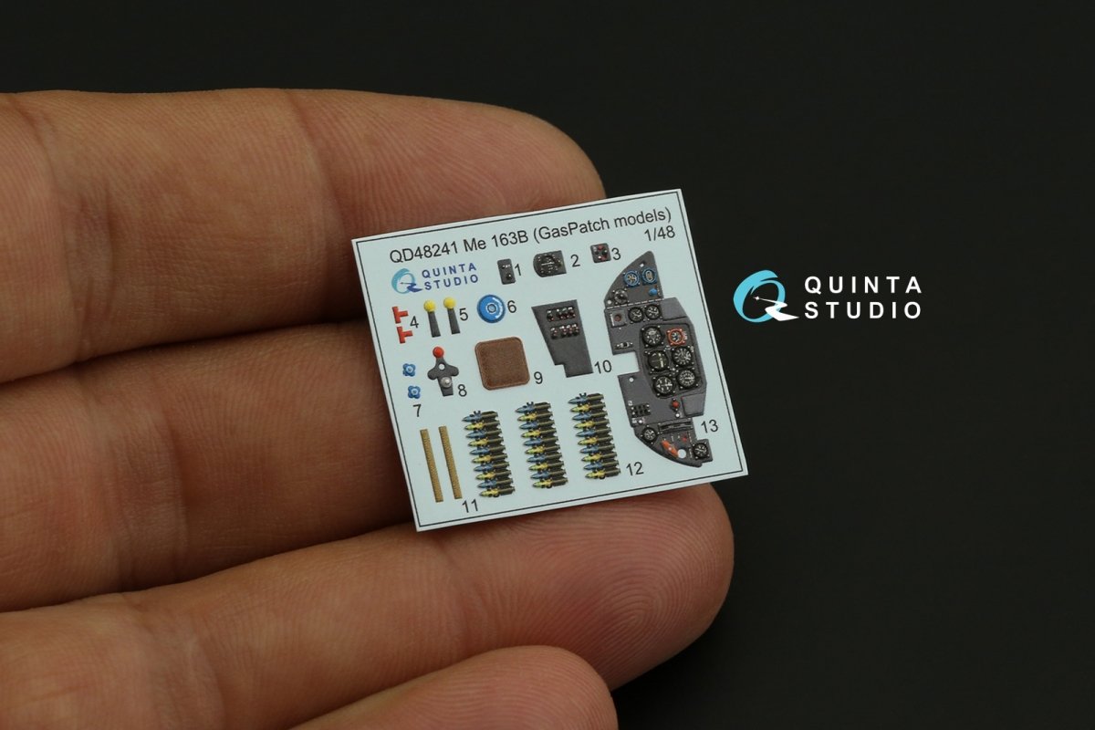 Quinta Studio QD48241 Me 163B 3D-Printed &amp;amp; coloured Interior on decal paper (GasPatch models) 1/48 – immagine 3