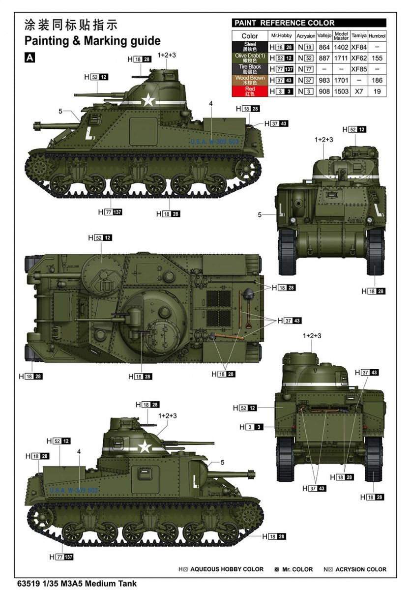 I Love Kit 63519 M3A5 Medium Tank 1/35 – Bild 3