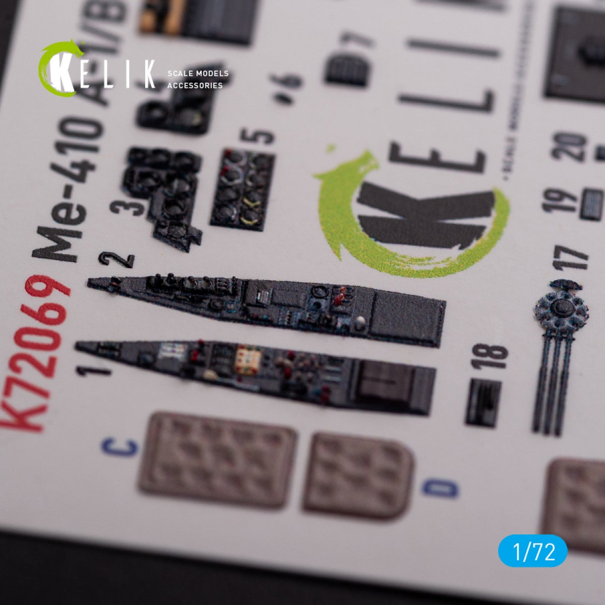 KELIK K72069 Messerschmitt Me410A-1 interior 3D decals for Airfix kit 1/72 – imagen 8