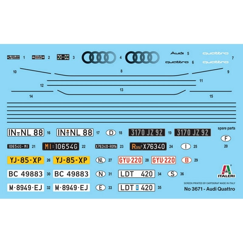Italeri 3671 AUDI QUATTRO 1/24 – zdjęcie 3