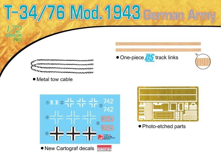 Dragon 7268 T-34/76 Mod.1943 German Army 1/72 – Bild 6